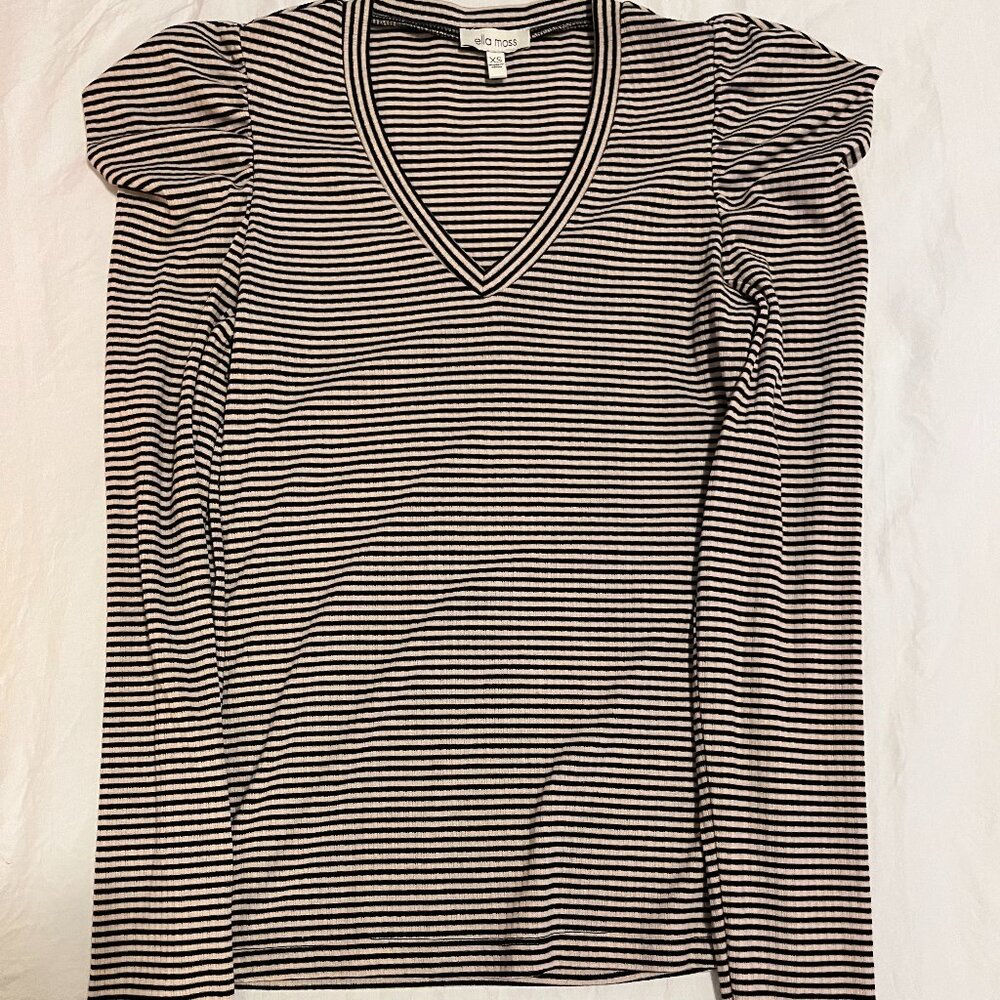 Ella Moss Puff Sleeve Striped Top